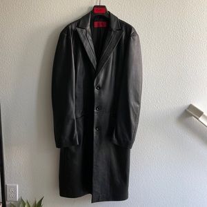 Hugo Boss Lamb Leather Trench Coat - Medium